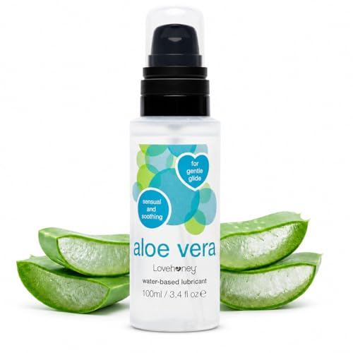 Lovehoney Aloe Vera Wasserbasiertes Gleitgel | Pflegendes Gel mit natürlichem Gefühl | Nicht klebrig, nicht fleckend | 100 ml | Ernährung für Männer, Frauen und Paare