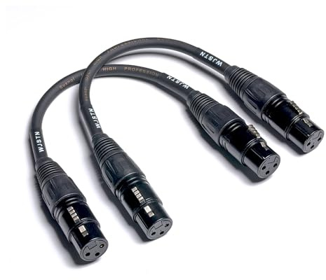 WJSTN Suanqi XLR Cables Microphone Cable Mic Cord XLR Female to Female Adapter Microphone Cord 3-Pin Stage & Studio, Oxygen-Free Copper (OFC) 6in 2Pack