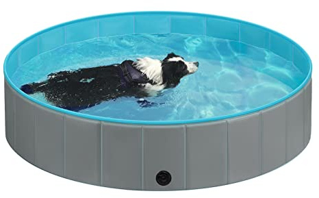 EUGAD piscina plegable para perros, grande 160 x 30 cm, antideslizante de PVC
