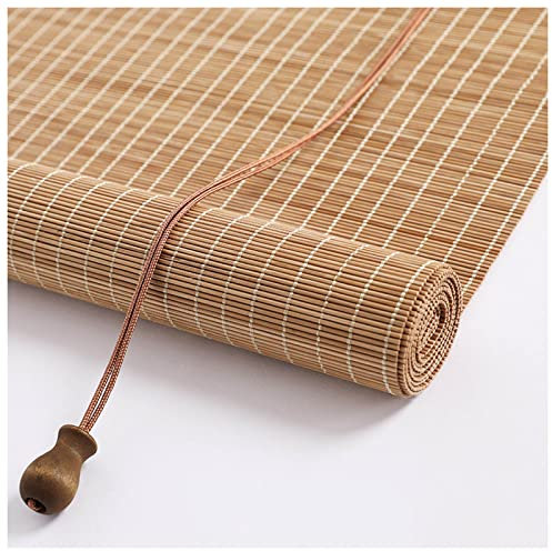 DLLY Roman Jalousien Aus Holz, Lichtfilternde Bambus Vorhang, Natürliche Sonnenschutzrollos Für Zuhause/küche/büro, Uv-Schutz/atmungsaktive Bambus Rollläden,WxH-50x180cm/20x71in