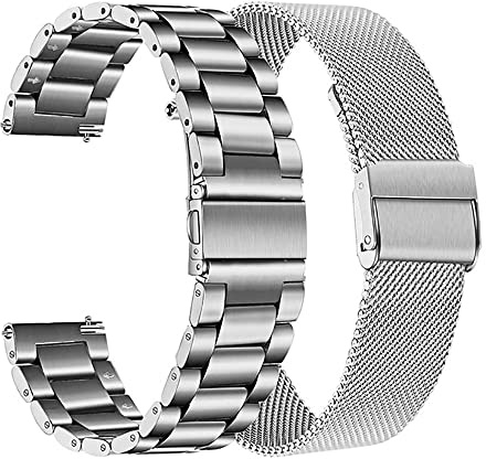 Metallarmband kompatibelt med Kospet Tank M2/Kospet Tank T2, rostfritt stålarmband för Kospet Tank M2/T2 för män Smartwatch-tillbehör (silver + silver)