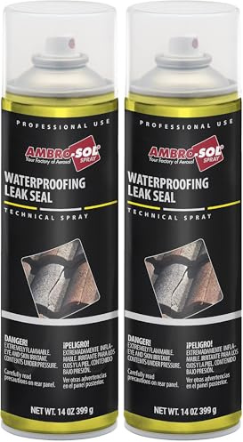 Ambro-Sol - M203N Guaina Spray, Permette la Sigillatura di Fori e Crepe, Bomboletta Spray in Banda Stagnata 100% Riciclabile all'Infinito da 500 ml, Nero (Confezione da 2)