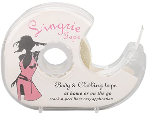 Strisce di Nastro per Body 5 M X 2 Rotoli, Nastro Biadesivo Trasparente Trasparente, Sicuro per la Pelle, Facile Usare, Ideale per Abiti Sposa
