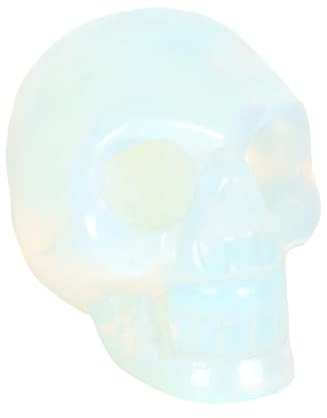 Something Different Wholesale Cráneo de cristal opalita - Piedra de amor, esperanza y generosidad | Accesorio de escritorio del tamaño de la palma de la mano