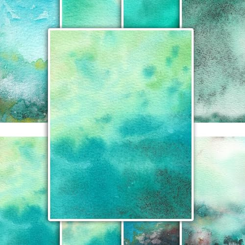 GRAZDesign Fliesenaufkleber Bad & Küche, Maritimes Look, Staubiges Türkis Aquarell Klebefliesen selbstklebend - 15x20cm - 12 Stück
