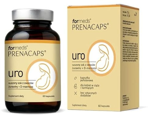 ForMeds - PRENACAPS Uro - Getrockneter Cranberry-Fruchtsaft 340 mg, davon: 34 mg Procyanidine und D-Mannose 560 mg pro 2 Kapseln - 60 Kapseln