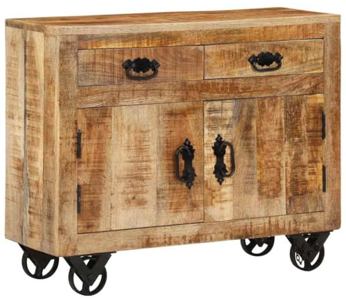 vidaXL Sideboard 80x30x65 cm Solid Rough Wood Mango
