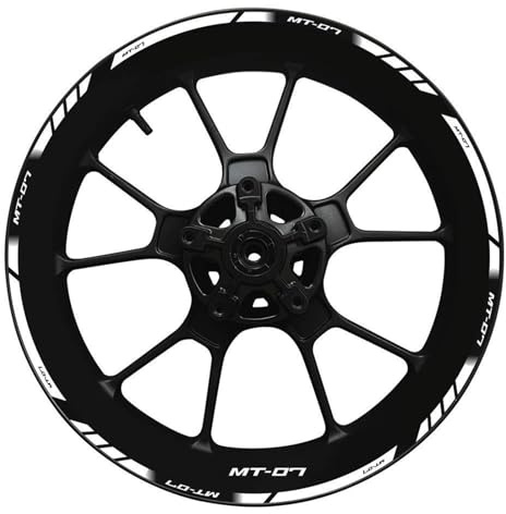 Calcomanías para llantas Calcomanía Para Cubo De Rueda De Motocicleta De 17 Pulgadas, Pegatina Reflectante Impermeable, Rayas De Llanta, Decoración De Modificación Para Yamaha Mt-07 Pegatinas de rueda