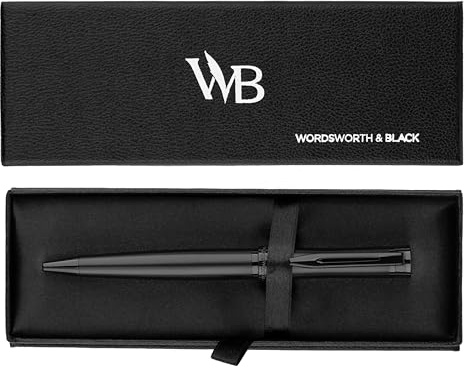 Wordsworth & Black Luxury Refillable Ballpoint Pen Set for Writing, Black