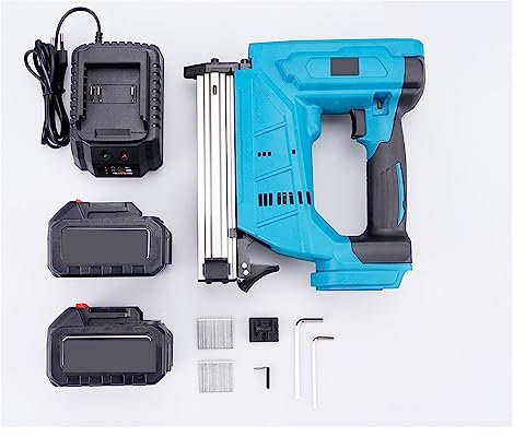 Grapadora, Pistola de clavos eléctrica de 20V para proyectos de carpintería, profesionales y de (Color : 2Battery 3.0AH, Size : A)