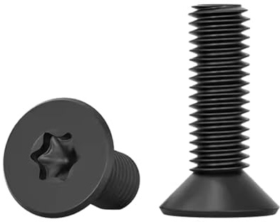 Drenky Senkkopfschrauben Torx Schwarz, 20 Stück M5 x 25mm Edelstahl A2 V2A Maschinenschrauben Standard Quincunx Schraube mit Abgesenktem Kopf Vollgewindeschrauben für Maschinenausrüstung und Wohnmöbel