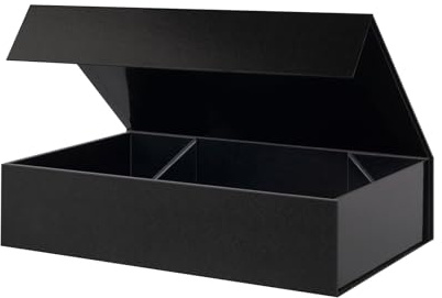 PKGMAGIC Geschenkbox, extra groß, 43,18 x 27,94 x 10,16 cm, extra große Geschenkbox, mit Deckel, Geschenkbox für Kleidung und große Geschenke (schwarz)