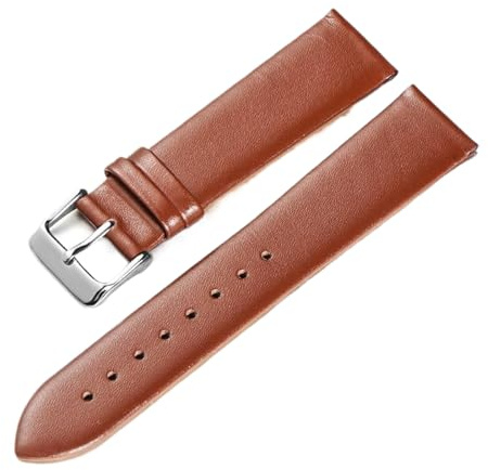 Chlikeyi Armband 13–24mm, ultradünn, Leinwandbindung, Ersatz-Uhrenkette für Damen, Braunes Silber, 19mm