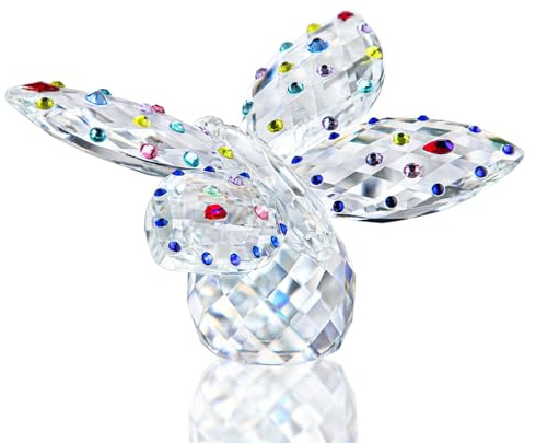Grandes figurines de papillons en cristal avec base sphérique - Ornement en verre artistique - Décoration de salon à la maison - Cadeau d'anniversaire souvenir