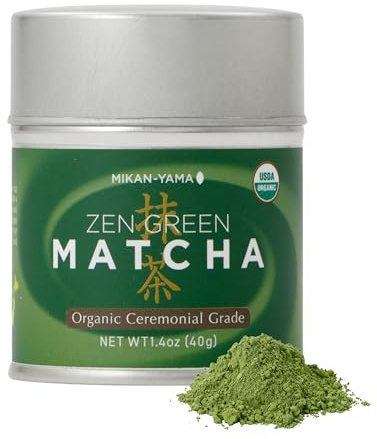 MIKAN－YAMA ZEN GREEN MATCHA (1.41oz (Pack of 1) Tin, Ceremonial Grade)