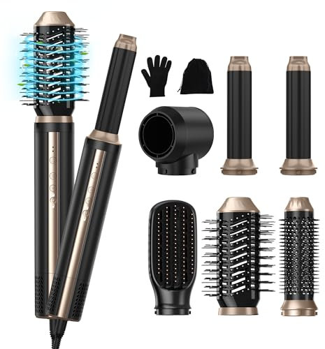 Pro Airstyler 6 in 1, Ionen Hairstyler Föhn | 110.000 U/Min 1400W Hochleistungs Multifunktions Haarstyler, Auto Lockenstab & Hairstyler Airstyler | Leicht für Alle Haartypen Glätte, Locken & Volumen