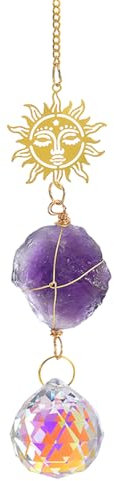 Acchiappasole Cristallo,Guador Appendere Vetro Acchiappa Sole,Pendenti Prismi Cristallo,Acchiappasole Arcobaleno，Girasole Ametista Cristalli Suncatcher Per La Casa Finestra Giardino Natale Decorazione