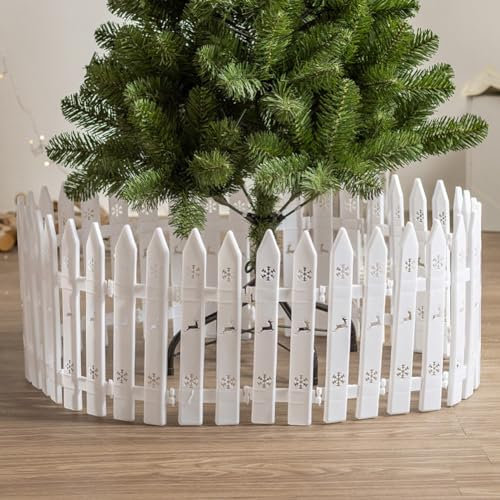 Recinzione per albero di Natale, mini recinzioni decorative in plastica, per casa, matrimoni, feste in giardino delle fate (19 pezzi, 1,2 m)