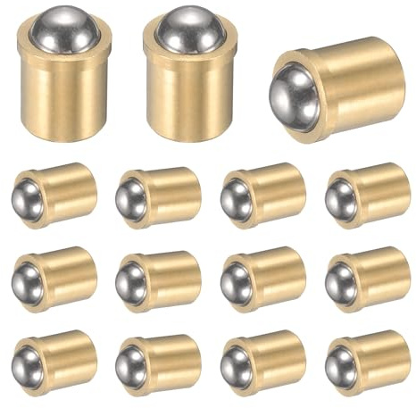 sourcing map 15 stantuffi a sfera in acciaio inossidabile 304, diametro 4,8 mm. Chiusura a sfera liscia a spinta a molla, posizionamento di precisione, forza terminale 40N, per dispositivi meccanici,