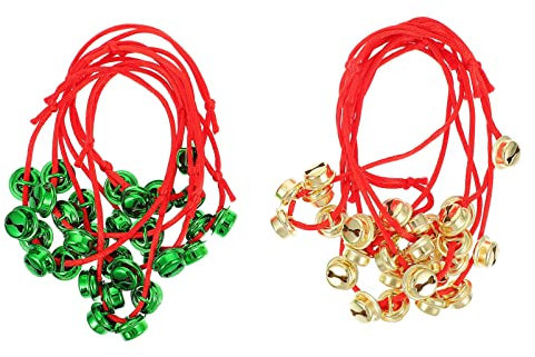 KONTONTY 12stücke Weihnachtsglocken Armbänder Für Junge Mädchen Und Erwachsene Rote Und Grüne Glöckchen Robuste Festtagsdekoration Mit Klingendem Klang Für Bühnenauftritte Und Weihnachtsfei