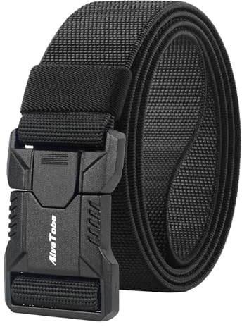 AivaToba Cintura tattica militare a sgancio rapido da uomo, in nylon nero, per escursionismo e pantaloni da lavoro quotidiani, Nero , 53''(Waist Size 41''-47'')