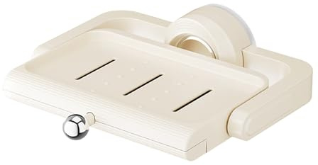 Jabonera De Ducha con Ventosa,Portajabones con Ventosa para Caravanas | Organizador Giratorio para Esponjas con Drenaje y Ahorro de Espacio Ajustable para Baño