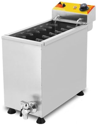 CAFIEDR Kommersiell Hot-Dogs Stick-maskin, elektrisk oljefritös i rostfritt stål med temperaturkontroll för restaurang eller hemmabruk, (392)