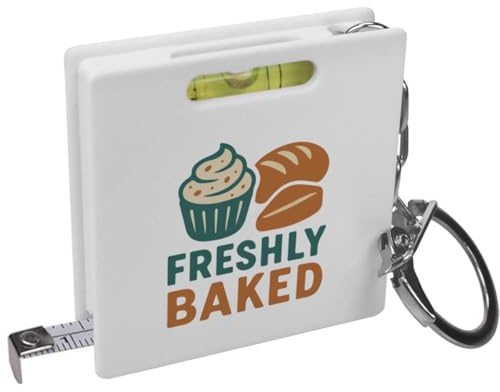 Azeeda 'Freshly Baked Goods' Keyring Tape Measure/Spirit Level Tool (KM00045139)