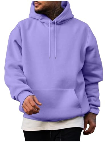 UHouse Herren Hoodie Casual Sweatshirt mit Kapuze Y2k Hoodies Bequeme Kapuzenpullover Freizeit Kapuzenpulli Einfarbig Hoody Männer Winter Herbst Pullover Sweater Kapuzenjacke