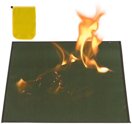 Tanakeji Alfombrilla para Parrilla En Terraza | Manta Ignífuga para Barbacoa Camping y Fogonero - Tapete Portátil para Suelo Accesorios Estufa para Jardín Picnic Senderismo Camping Actividades