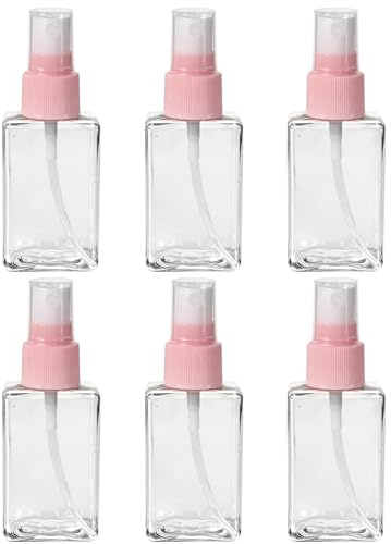Rylae 6 Flacons Pulvérisateurs de 50 ML, Mini Flacons Pulvérisateurs en Plastique à Brume Fine, Réutilisables, Essentiels de Voyage, Adaptés au Parfum, aux Produits de Soins de la Peau, à l'Alcool