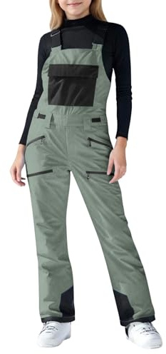 Skihose für Mädchen Skianzug Schneehose Kinder Ski Latzhose Skioverall mit Verstellbaren Trägern Winter Warme Outdoor Sport Schneeoverall Schneeanzug Skibekleidung 12-13 Jahre