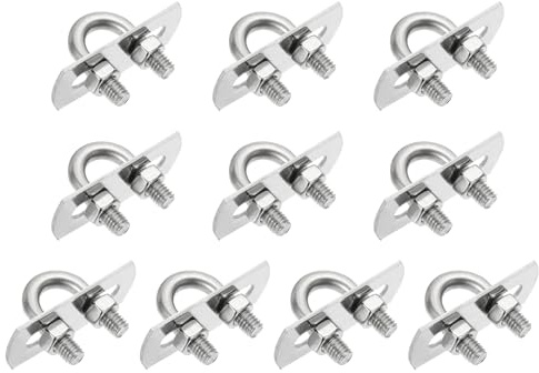 QUARKZMAN M6 Runde U-Bolzen 10 Sets 10mm(0.39) Innere Breite 28.5mm(1.12) Länge 201 Edelstahl U-Klammer Bolzen Mit Platten Und Muttern Für Automobile Anhänger Boot Trail Silber