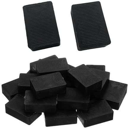 PEEXTBB Pack of 25 Plastic Underlay Plates, Plastic Leveling Plates, 60 x 40 x 20 mm, Glazing Blocks, Underlay Plates, Plastic Spacers, for Glass Blocks, Ceilings, Black