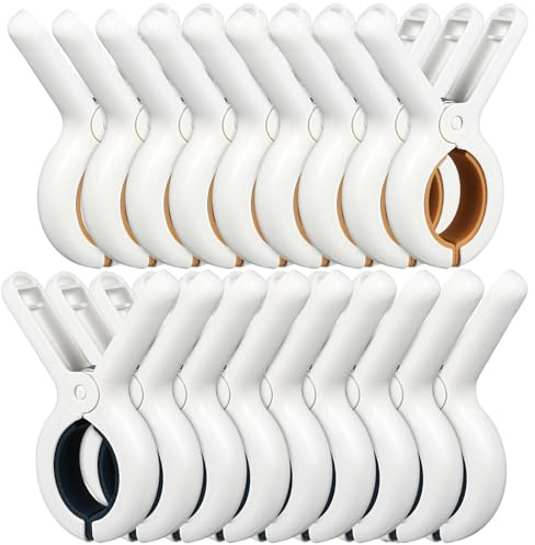 Toyvian 18 Pezzi Mollette per Asciugare i Vestiti in Plastico Presa Forte per Teli Mare e Coperte, Clip Robuste per Uso Esterno e Asciugatura All'aperto