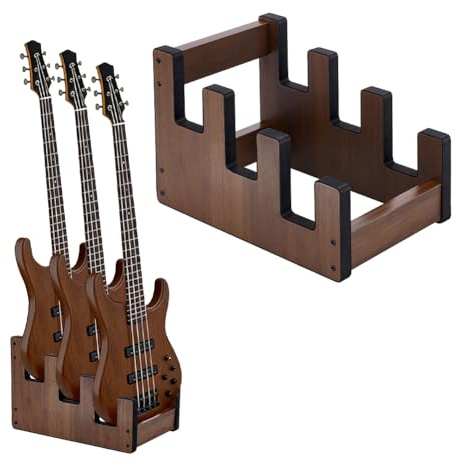 UNICRAFTALE 3 Gitarrenständer Aus Holz Bodenhalterung 8.5x8.7x9.1 Zoll/21.7x22.1x23.1cm Frontablage Platzsparend Kokosnussbraun Gitarrenständer Für Zuhause Gitarrenliebhaber