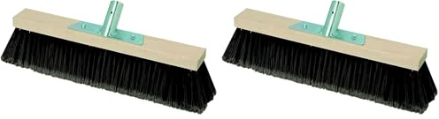 PIPPO – Scopa Industriale in Legno Senza Manico per Ambienti Industriali, 40cm, Setole PVC Rigide Resistenti Durevoli - Assicella in Legno, Boccola in Ferro, Compatibile con Manico Punta Conica ES470