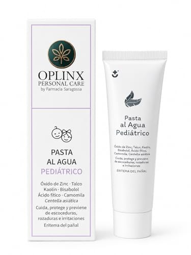 OPLINX Pasta al Agua Pediátrica con Óxido de Zinc para Pañal, 75 ml | Con óxido de zinc, talco, caolín, bisabolol, camomila y centella asiática para el cuidado de la zona del pañal.