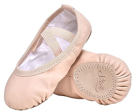 Stelle Ballet Shoes for Girls Toddler Ballet Slippers Soft Leather Boys Dance Shoes for Toddler/Little Kid/Big Kid(Ballet Pink, 13ML)