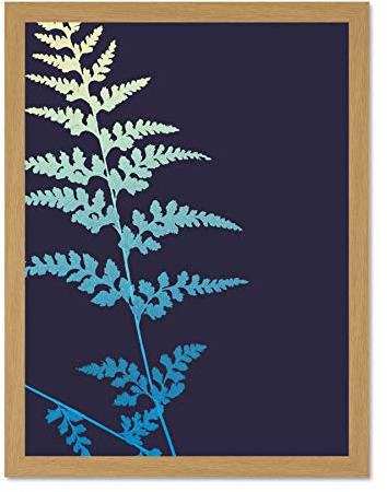 Wee Blue Coo Bright Fern Illustration Large Framed Art Print Wall Poster 18x24 inch