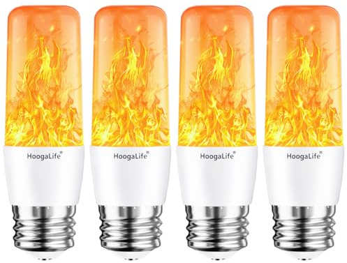 HoogaLife Flame Light Bulbs, E26 Led Light Bulb with Effect of Real Candle Fire Light, 4w Flame Bulb with Upside Down Effect, for Christmas Halloween Home Party Holiday House Room Porch