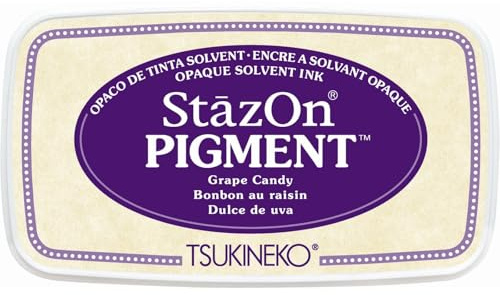 Tsukineko StazOn Pigmenttinte Stempelkissen - Violett, Grape Candy - Groß - Deckend, Lufttrocknend, Wasserfest - Embossing