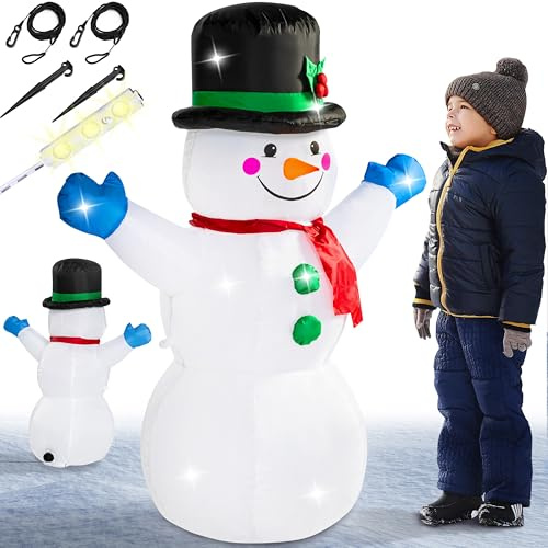 MONZANA® Aufblasbarer Schneemann XL 120cm LED Beleuchtet Befestigungsmaterial IP44 Außen Witterungsbeständig Weihnachtsdeko Weihnachtsfigur Christmas | XL, 120 cm, LED, Beleuchtet, Befestigungsmaterial, IP44, Außen, Witterungsbeständig, Weihnachtsdeko, Weihnachtsfigur