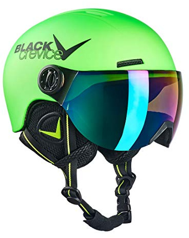Black Crevice Kinder Visierhelm Leogang, neon grün, 52-54 cm…