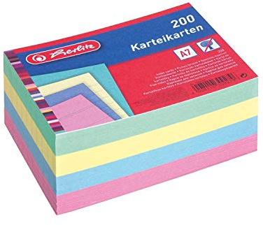 Herlitz 10836245 Karteikarte A7 800 Stück, bunt