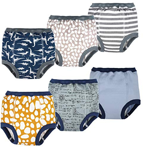 FLYISH DIRECT Paquete de 6 Pantalones de Entrenamiento para bebés, Ropa Interior para Orinal, Pantalones para pañales para niños pequeños, 90/2T