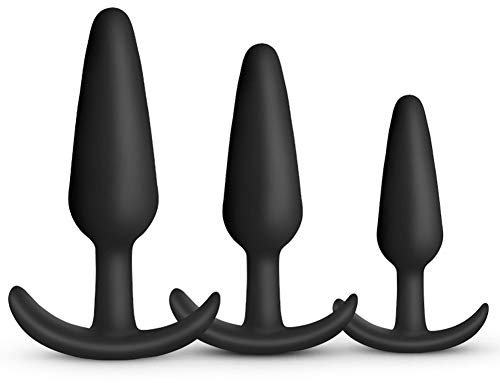 Plug anale Roluck principiante donna piccolo set di plug anale in silicone piccolo + medio + grande set di dildo anale in silicone, piccolo + medio + grande