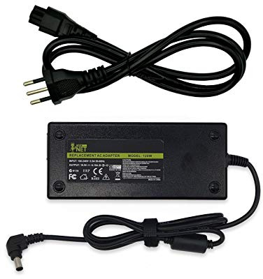 New Net - Alimentatore Caricatore Caricabatteria da 19.5V 6.15A 120W compatibile con Notebook Sony Vaio PCG-R505ESK PCG-R505ESP PCG-R505GC PCG-R505GL PCG-R505GLK [6.0x4.4mm]