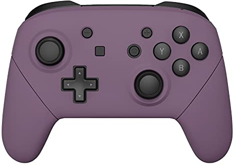 eXtremeRate Griff Hülle Set für Switch Pro Controller, Matt DIY-Ersatz Front Case/Rücken Gehäuse&Handgriff Grips Shell Zubehör für Nintendo Switch Pro Controller-Dunkelgrauviolett