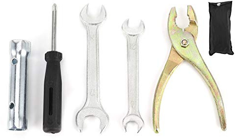 Motorradreparaturwerkzeugsatz, Motorradreparaturwerkzeugsatz, Qiilu Universal Reparatur Werkzeugsatz Metallschlüssel+Schraubendreher+Zange+Zündkerzen-Steckschlüsselsatz